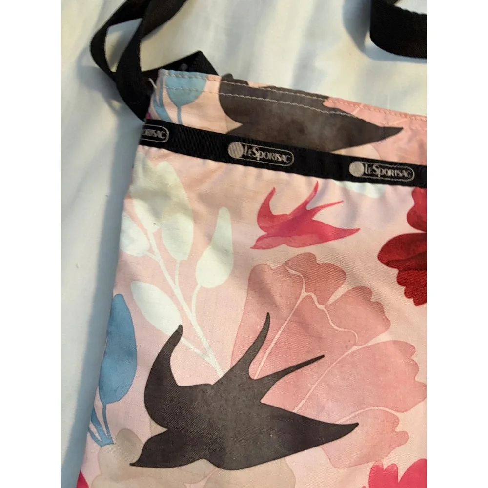 LeSportsac Crossbody Bag Women's Floral Bird Print Pink OS‎